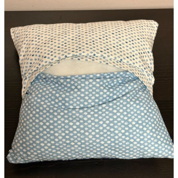 Nautical Decorative Pillow Anchor & Sailboat Pattern Handmade Cotton Blend 9"X9" - Picture 4 of 7